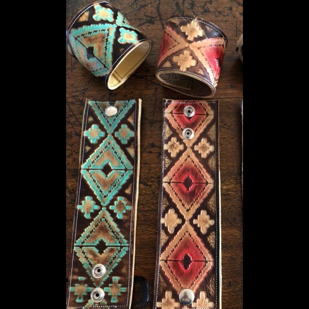 Navajo Leather Cuffs